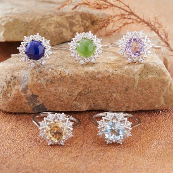 Amethyst And Citrine Ring for Women Made of S925 Sterling Silver